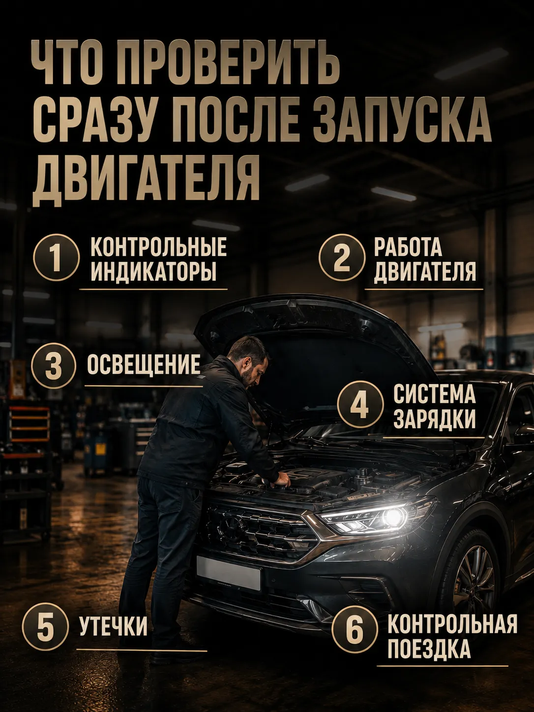 Проверка автомобиля после запуска и дорожный комплект