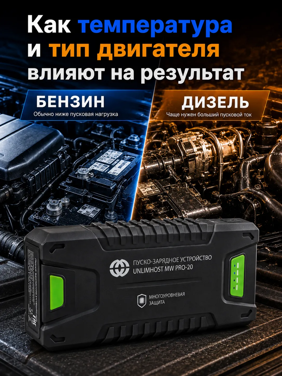 Безопасное подключение пуско-зарядного устройства к автомобилю зимой