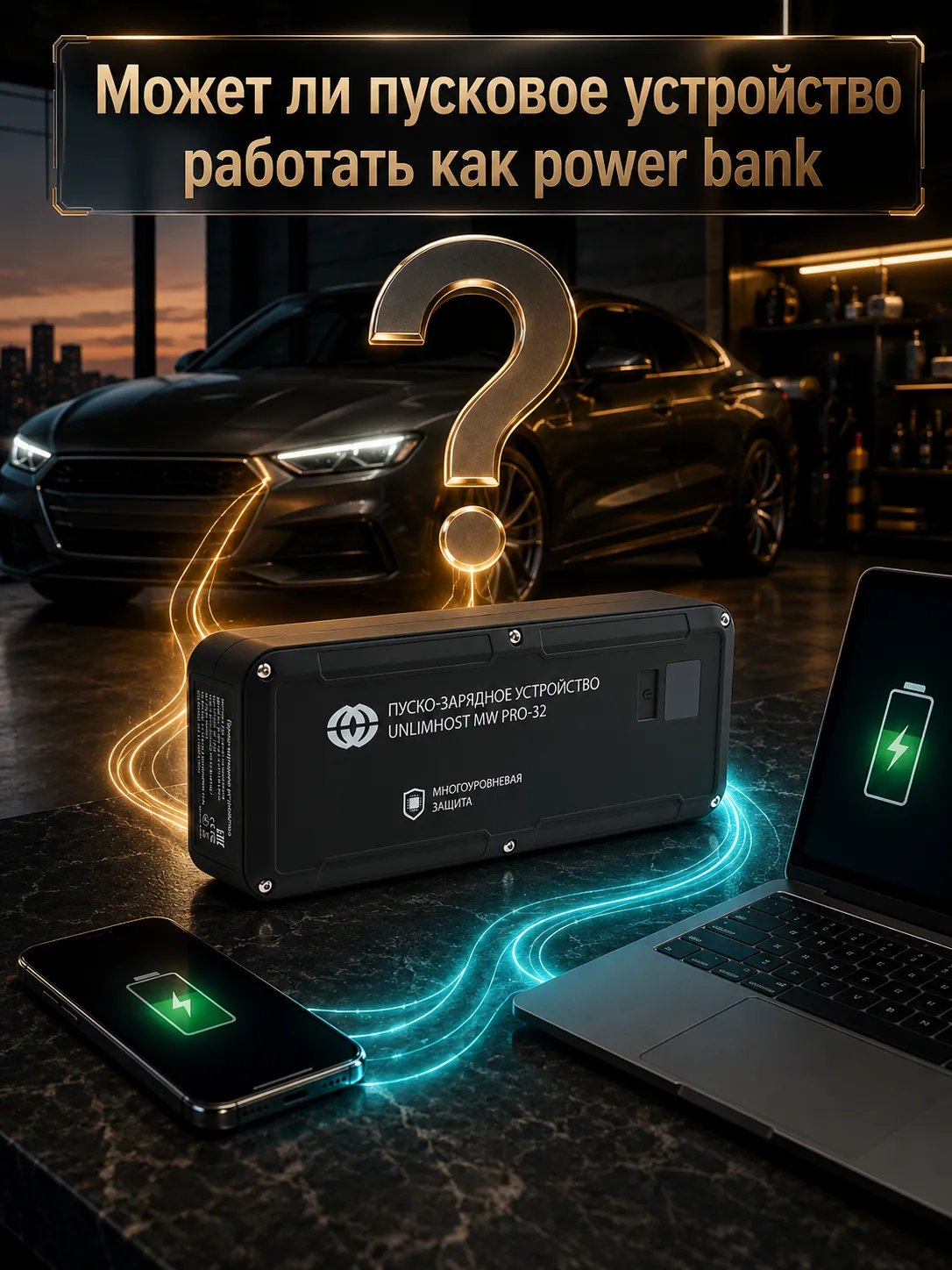 Автомобильный бустер с функцией power bank