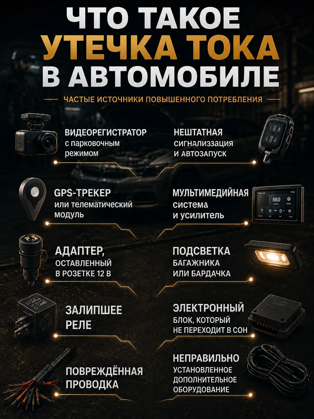 Утечка тока в автомобиле и помощь бустера