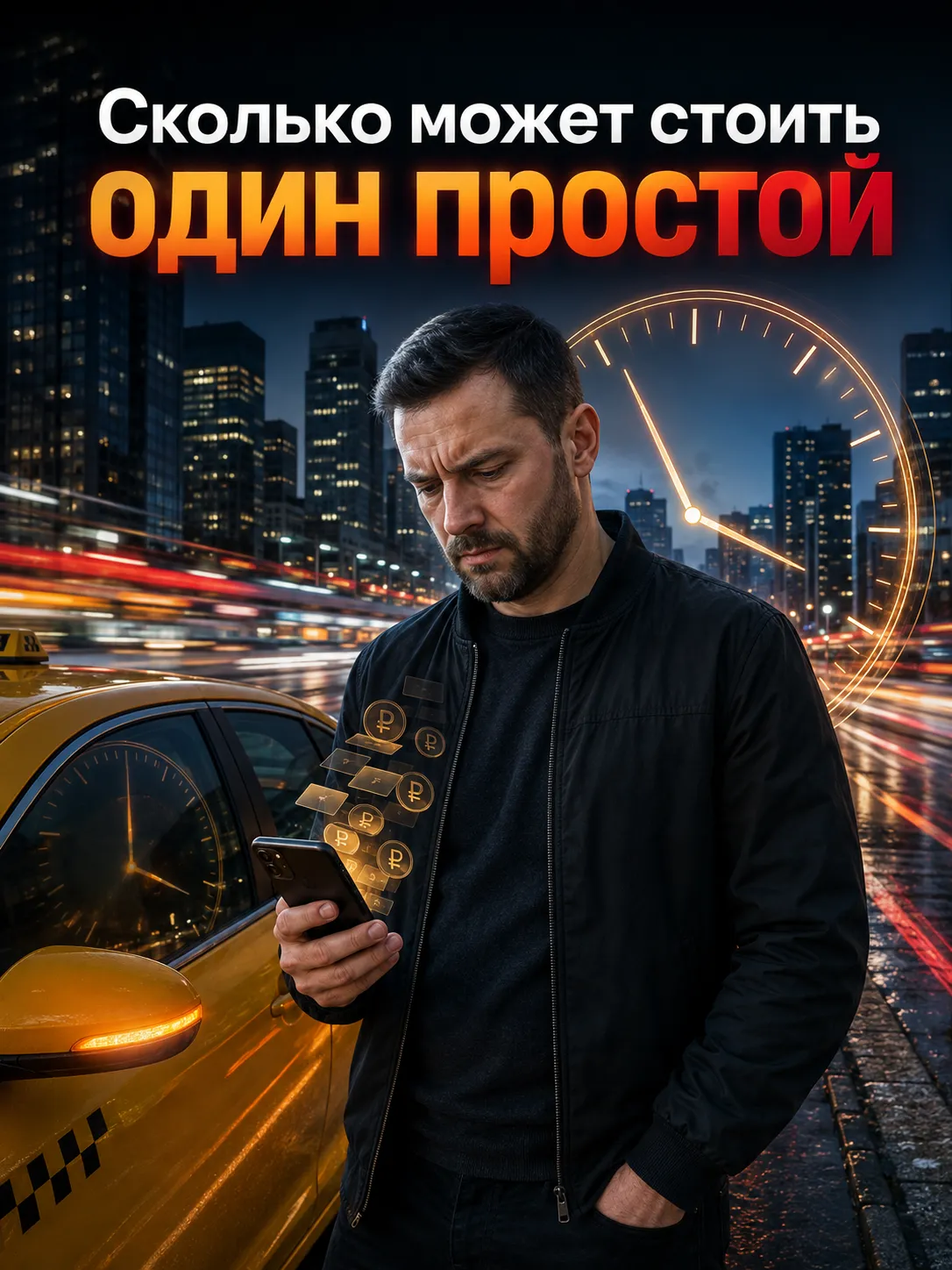 Стоимость простоя такси или курьера