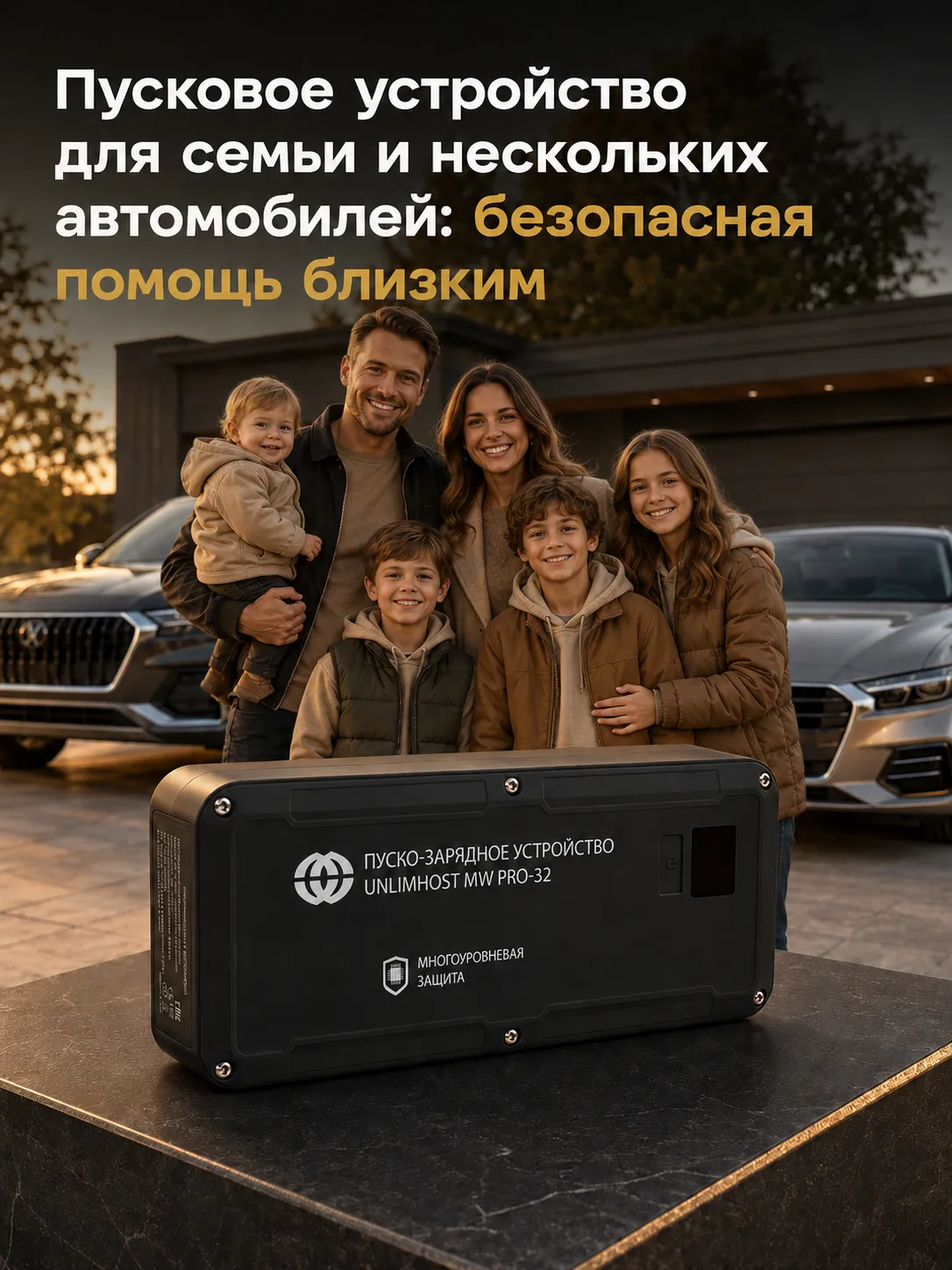 Семейный автомобиль и пусковое устройство UnlimHost MW PRO-32