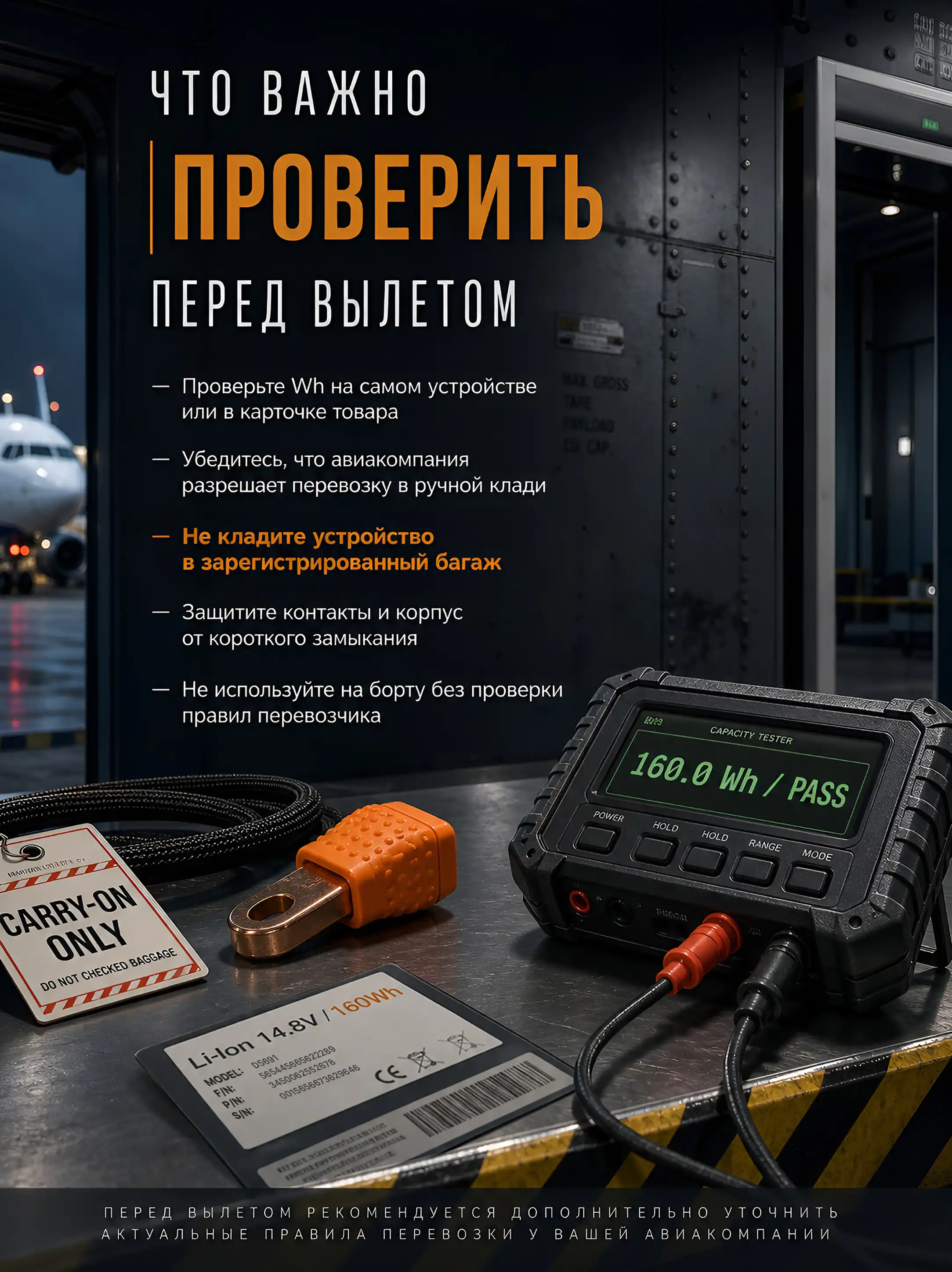 Правила авиакомпании, чек-лист перед вылетом и почему важны ватт-часы