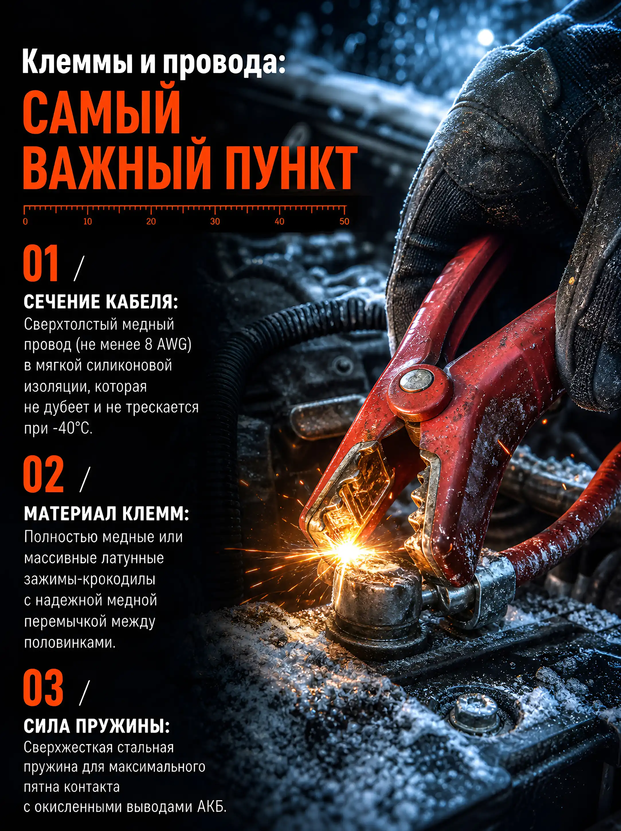 Осмотр корпуса и кабелей автомобильного бустера