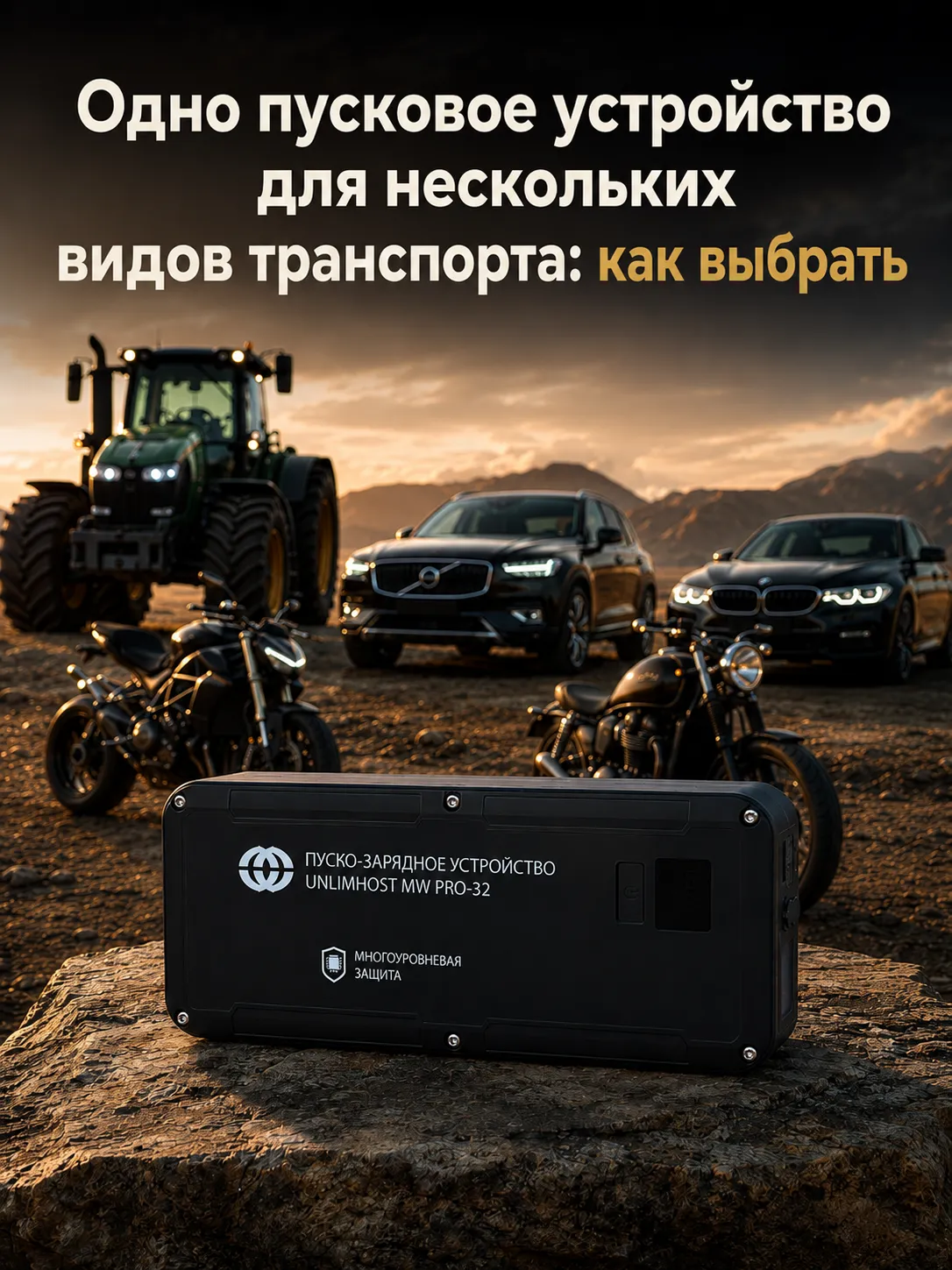 Одно пуско-зарядное устройство для нескольких автомобилей