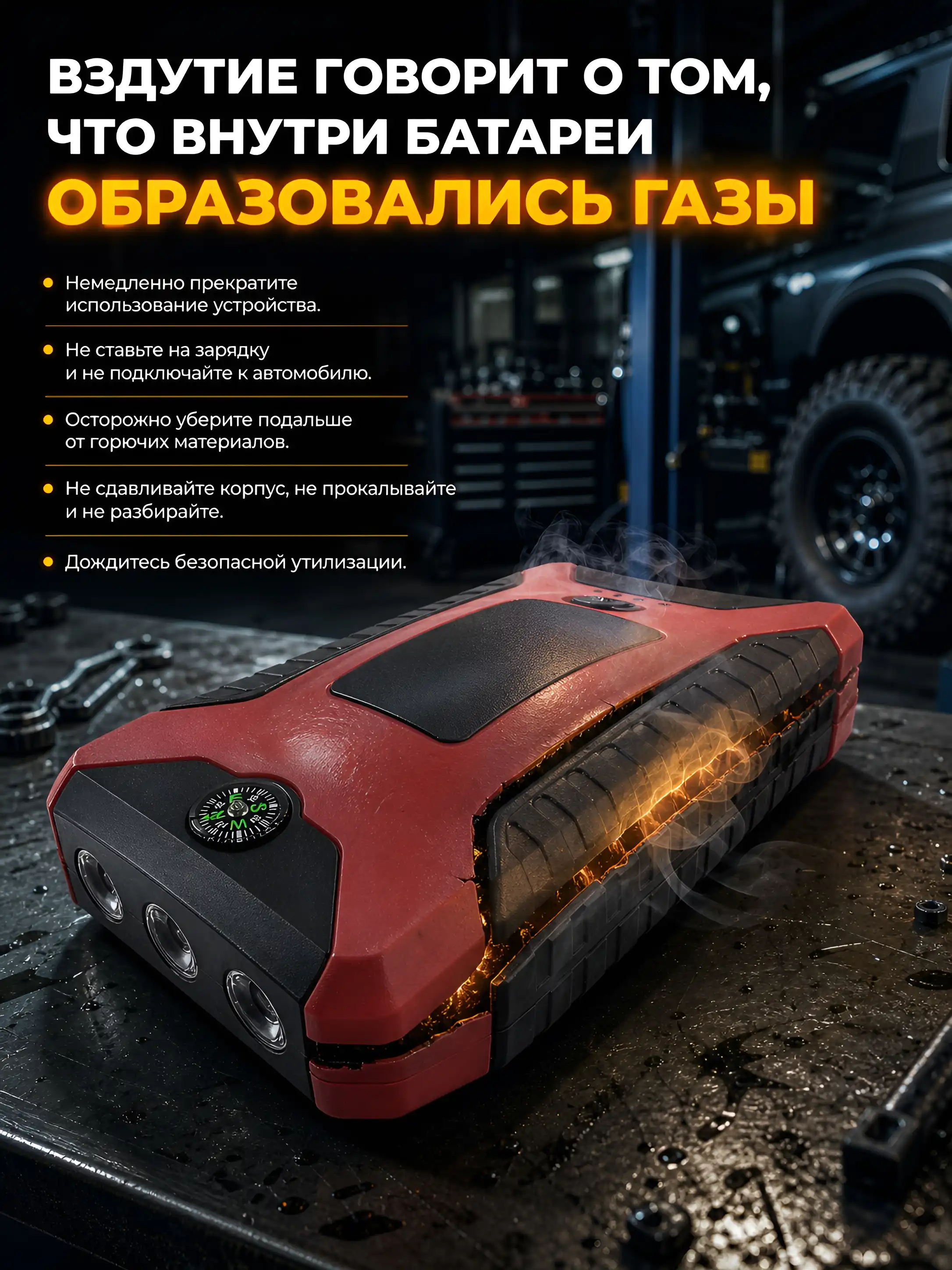 Что означает вздутие батареи и что делать сразу