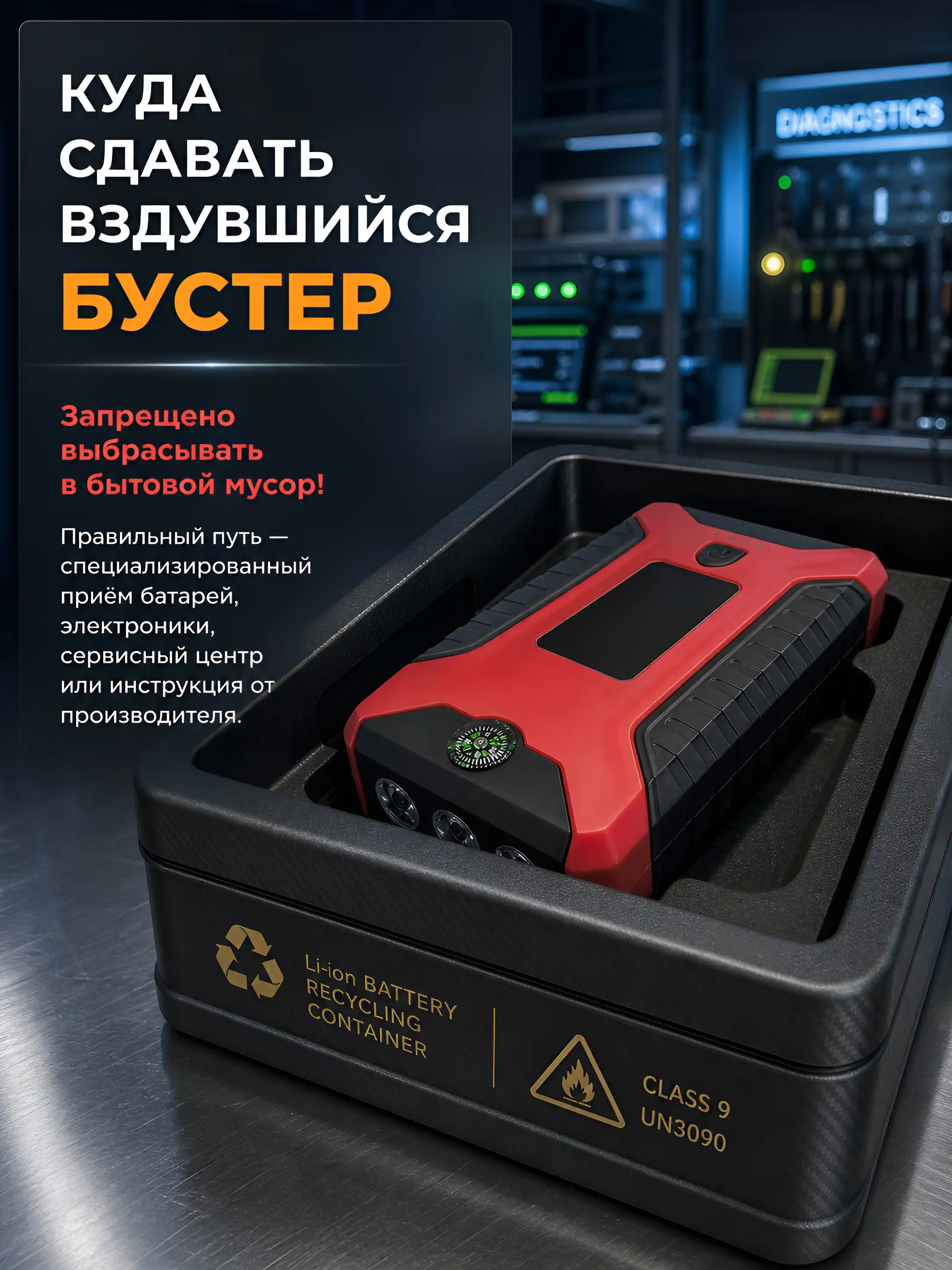 Как хранить вздувшийся бустер и куда сдавать