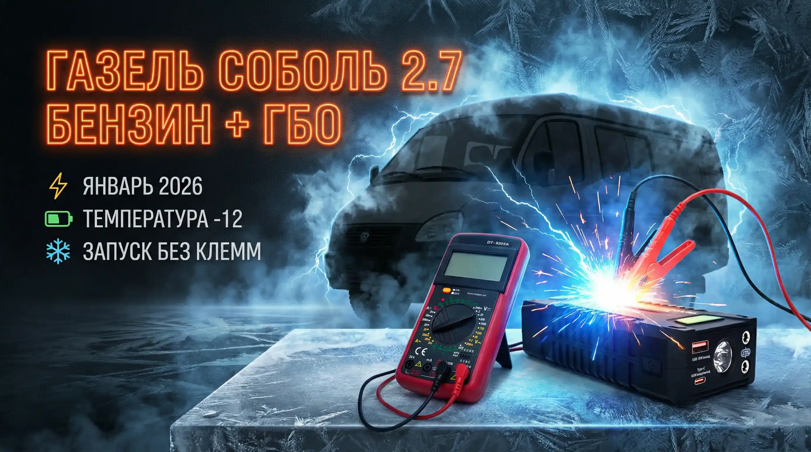 Запустили газель без АКБ